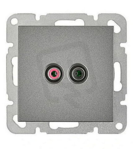 Přístroj audio 2x Cinch s krytkou, antracit SCHRACK EV114308--