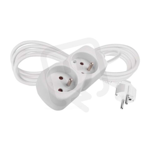 Prodlužovací kabel 2 m 2 zásuvka bílý PVC 1 mm2 EMOS P0212