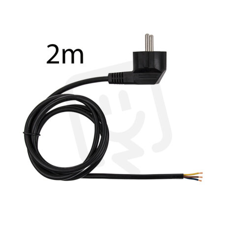 Přívodní kulatý kabel 2m s úhlovou vidlicí, 3x1mm2, černý MCLED ML-110.042.00.0