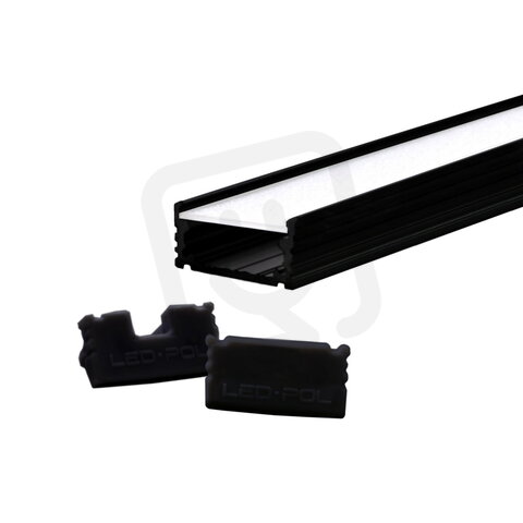 Nástěnný profil pro LED pásky ORO PROFIL UNI OUT BLACK 2M S SET LED-POL ORO32034