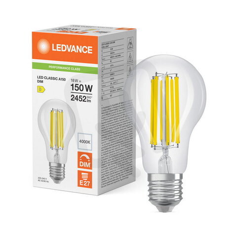 Světelný zdroj LED CLASSIC A DIM P 18W 840 Clear E27 LEDVANCE 4099854777653