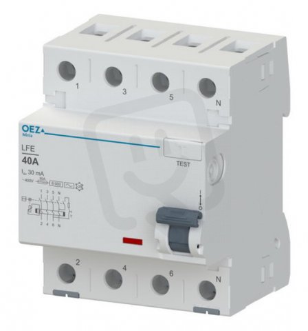 LFE-40-4-300AC Proudový chránič 40A AC230/400V 300mA 4pól 6kA typ AC OEZ:42403