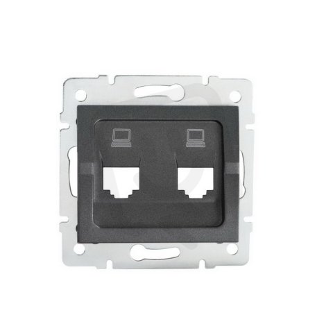 Adaptér datové zásuvky LOGI 2xRJ45 25939 Kanlux grafit