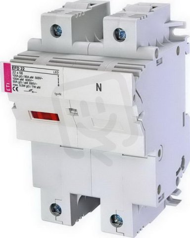 Pojistkový odpínač EFD 22 1p+N LED 100A 690V AC pro CH22 gG/aM ETI 002570012