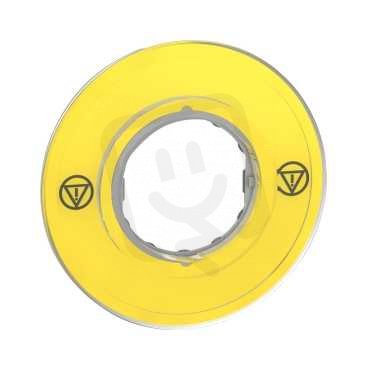 Schneider ZBY9121 3D kruhový štítek pro nouzové zastavení, bez popisu
