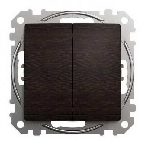 Sedna D/E Tlačítko dvojité 1/0+1/0, Wenge SCHNEIDER SDD181118