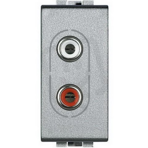 BTICINO LIVINGLIGHT ZÁSUVKA 2XRCA ŠROUBOVÉ SVORKY 1MODULOVÁ TECH NT4281