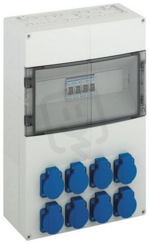 Zásuvková kombinace AKi 14-1M šedá IP44 IK08 300x450x142mm SPELSBERG 73911201