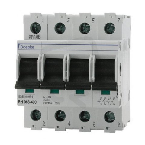 Výkonový odpínač RH 063-400 4P, 63 A,  4 sp., 0 rozp., 0 přep. DOEPKE 09981063