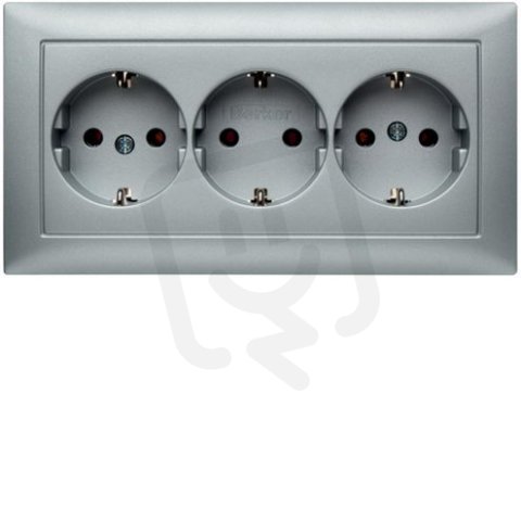 Zásuvka, 3x SCHUKO s trojrámečkem, komplet, S.1, antracit, mat BERKER 47661939