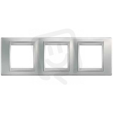 Unica Top Krycí rámeček trojnásobný, Cromo mat/Aluminium SCHNEIDER MGU66.006.038