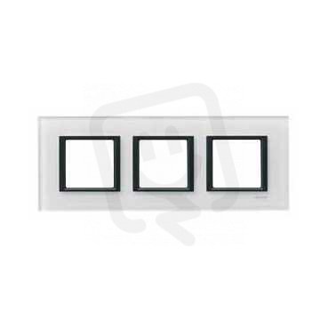 Unica Class Krycí rámeček trojnásobný, White glass SCHNEIDER MGU68.006.7C2