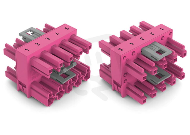 Rozdělovač s 3 výstupy 5pól. Kód. B Růžová WAGO 770-1746