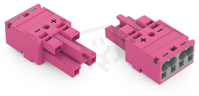 Zdířka 2pól. Kód. B Růžová WAGO 770-282/082-000