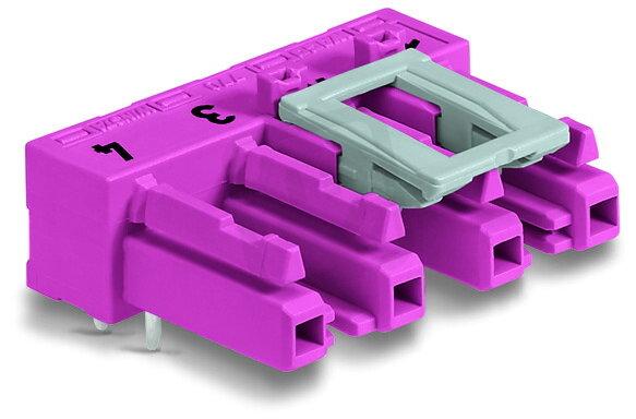 Zásuvka na desky plošných spojů, úhlové, 4pól., Růžová WAGO 770-884/011-000