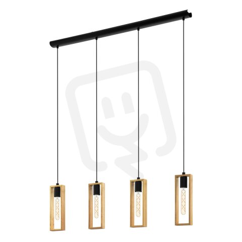 Závěsné svítidlo LITTLETON E27 černá/dřevo 4X40W IP20 EGLO 44053