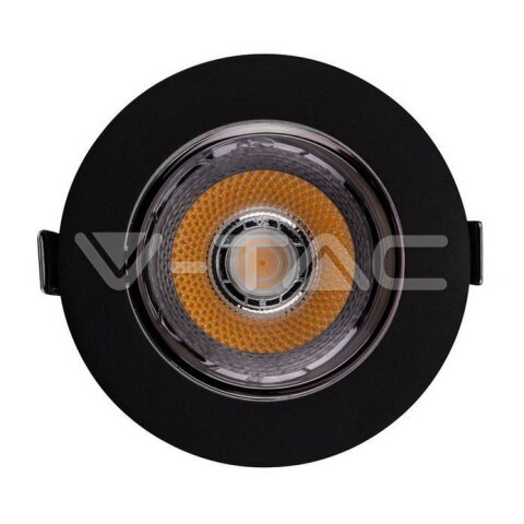 V-TAC LED Downlight 10W COB Reflector Black Housing 6400K