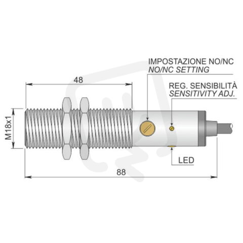Kapacitní senzor d18 mm AECO SC18SM-A5 NO/NC LC5