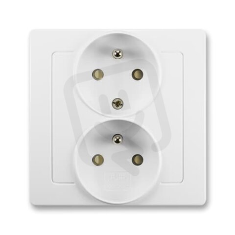 ABB Swing L Dvojzásuvka polozapuštěná  clonky jasně bílá BLISTR