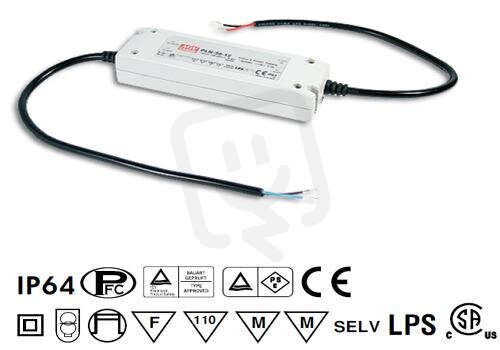 Napájecí zdroj pro LED 30W 48V 630mA MEAN WELL PLN-30-48