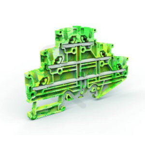 Pružinová řadová svorka push-in 3-patrová EFTE.2 (PE) žlutozelená MOREK EFTE200