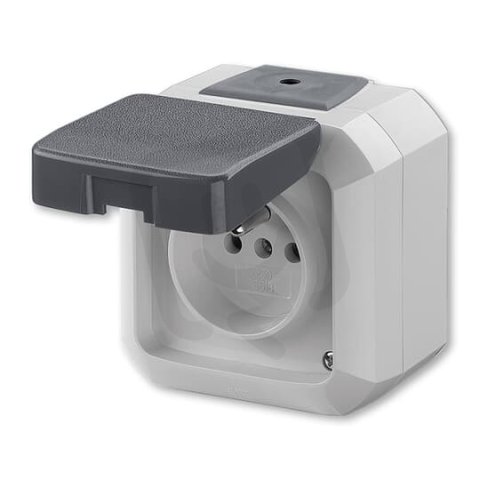 ABB VARIANT Zásuvka s ochranným kolíkem s víčkem IP54 šedá 5519N-C02510 S