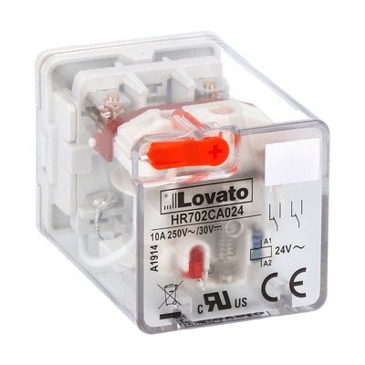 Lovato HR702CA024 Průmyslové relé 8 pinů 2 zap/vyp 10A 24VAC+LED
