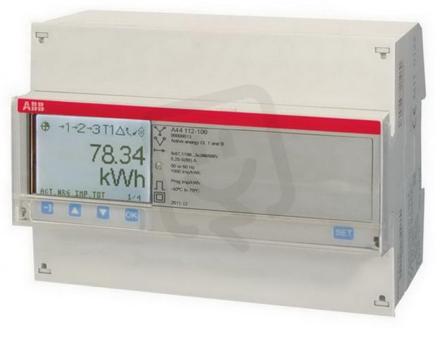Elektroměr A44 112-100 6 A tř. B RS 485 Modbus ABB 2CMA100248R1000