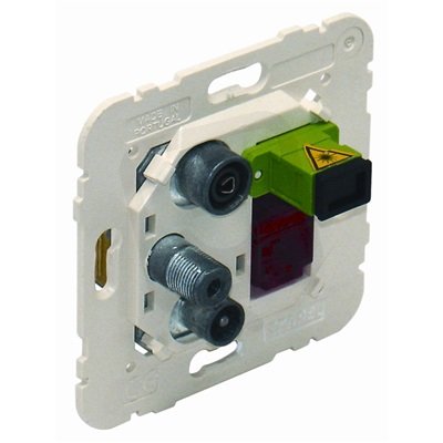 Multimediální zásuvka R-TV-SAT RJ45 s optic.kon. 21545 Cat. 6 UTP ELKO EP