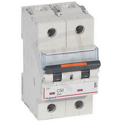 DX3 JISTIČ, 2 PÓLOVÝ, CHAR. C,50A 25KA LEGRAND 409773