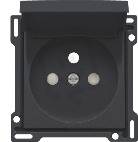 Kryt zásuvky 28,5mm s víčkem a dětskou pojistkou-ANTHRACITE NIKO 122-66603