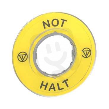 Schneider ZBY9220 3D kruhový štítek pro nouzové zastavení, NOT-HALT