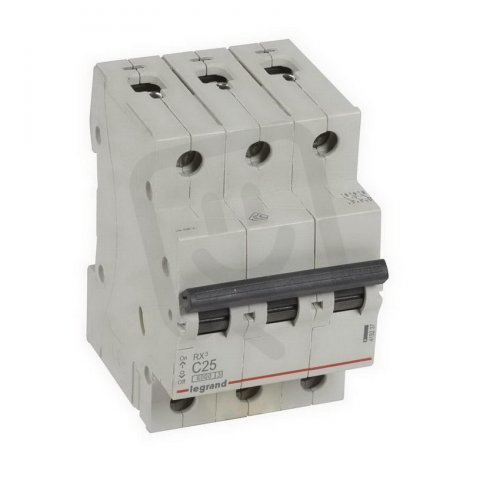 RX3 JISTIČ, 3 PÓLOVÝ, CHAR. C, 25A 6000A LEGRAND 419237