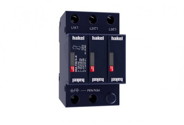 Svodič rázového přepětí HSA-720/3+0 SPD typ 2+3 HAKEL 24604