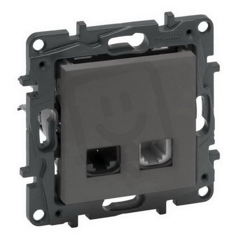 NILOÉ STEP TELEFONNÍ + DATOVÁ ZÁSUVKA RJ11+RJ45 C6 UTP OCEL LEGRAND 863456