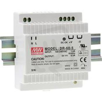 Spínaný zdroj na DIN lištu 24V /60W, 2,5A Meanwell DR-60-24 1525243