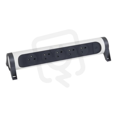 PRODLUŽOVACÍ PŘÍVOD 5X2P+T, VYP/ZAP, BEZ KABELU, BÍLÁ/TMAVĚ ŠEDÁ LEGRAND 049467