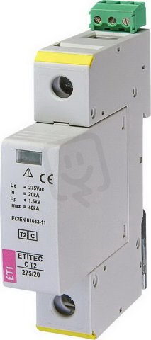 Svodič přepětí  ETITEC C T2 275/20 1+0 RC síť TNC ETI 002440394