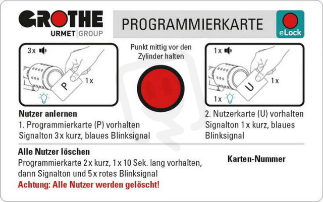 Programovací karta pro eLock URMET 93531