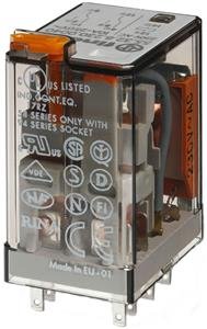 Miniaturní průmyslové relé, DIN, 2P/10A, 24V AC, MA_LED FINDER 55.32.8.024.0050