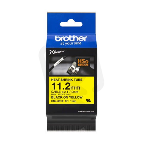 BROTHER HSE-631E, bužírka žlutá / černá (11, 2 mm)