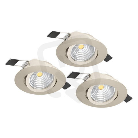 Zápustné svítidlo SALICETO SET 3XLED d88 NICKEL 2700K 3X6W IP20 EGLO 900746