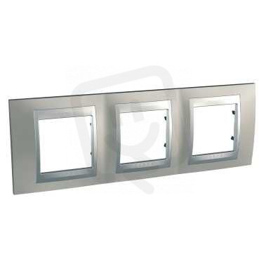 Unica Top Krycí rámeček trojnásobný, Nikl/Aluminium SCHNEIDER MGU66.006.039