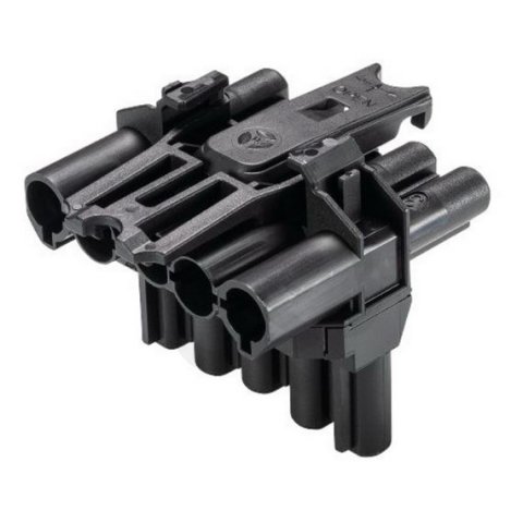 rozbočný blok T, 5-pól, černý WIELAND 92.050.3053.1