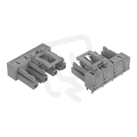 Zásuvka na desky plošných spojů, úhlové, 4pól., šedá