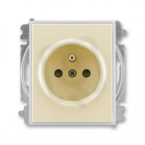 ABB ELEMENT Zásuvka chráněná s clonkami slonová kost/led. bílá 5519E-A02357 21