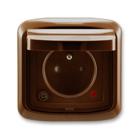 ABB Tango 5598A-2999H Zásuvka jednonás. s víčkem,s ochranou před přepětím,IP44