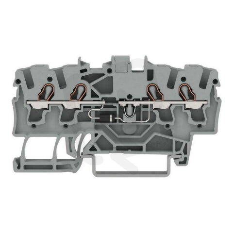 Svorka pro moduly, 4 vodiče, S diodou 1N4007, Šedá WAGO 2202-1411/1000-410