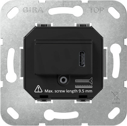 Napájení USB PD typ C vložka černá GIRA 236300