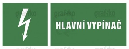 Grafiko 4.6131.S26A Nálepka Hlavní vypínač 26x74 zelená